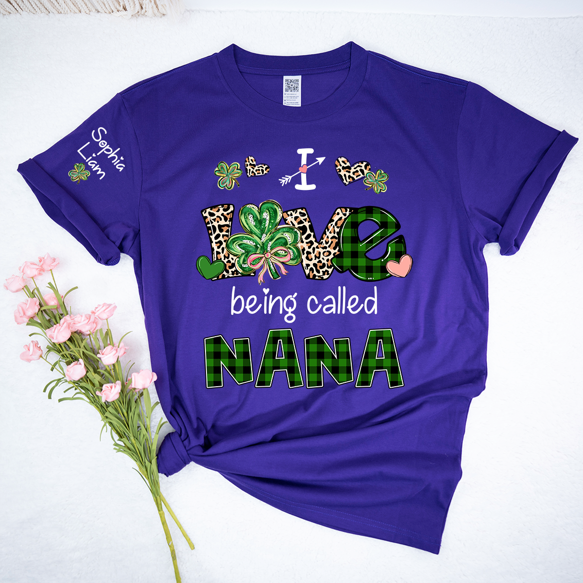 I Love Being Called Nana Shirt, Personalized St Patrick’s Day Nana Shirt With Shamrock Design