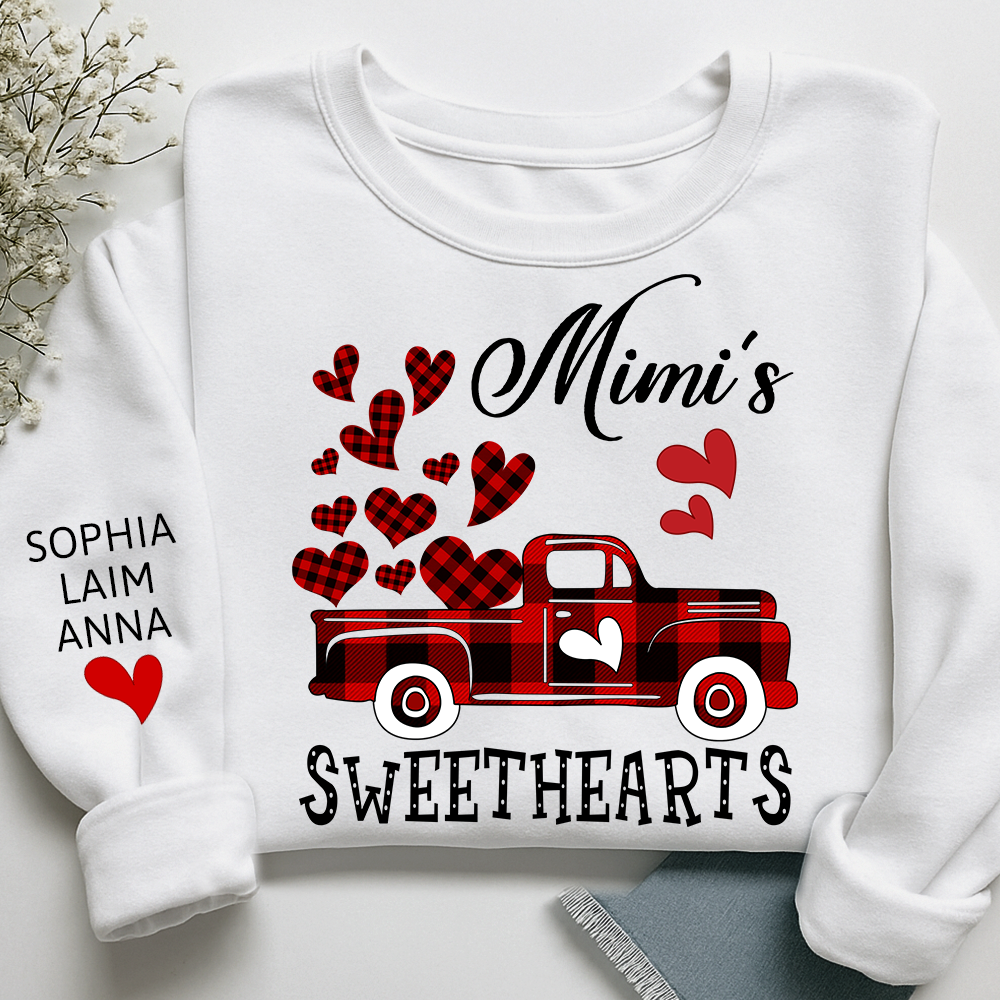 Custom Mimi Sweethearts Valentine sweatshirt, Heart And Car Valentine Gifts For Grandma And Grandchildren