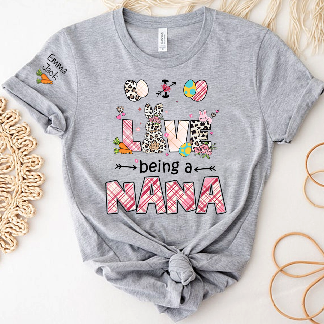 Easter Nana Shirt Love Being a Nana, Cute Bunny Spring Family Tee