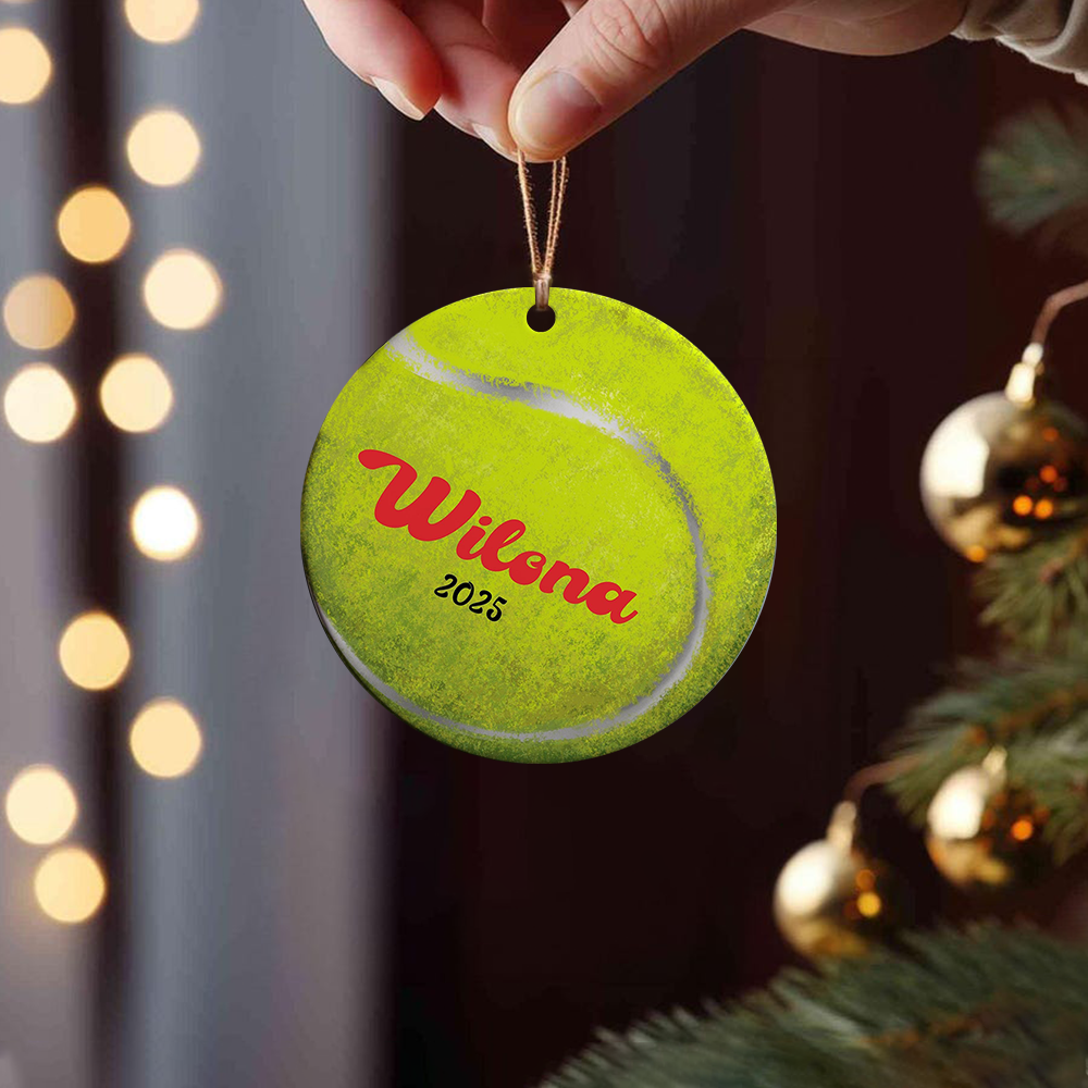 Custom Sports Christmas Acrylic Ornament, Personalized Name Christmas Tree Decor Gift For Sports Fans