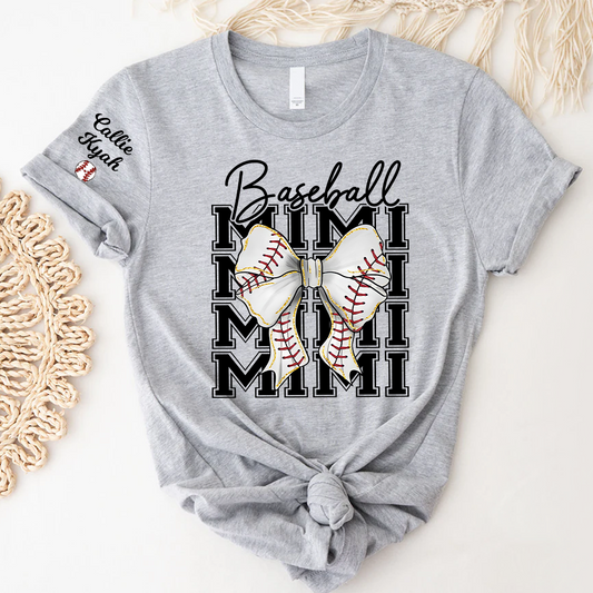 Baseball Gigi Nana Grandma Game Day, Personalized Grandma and Grandkids T-shirt