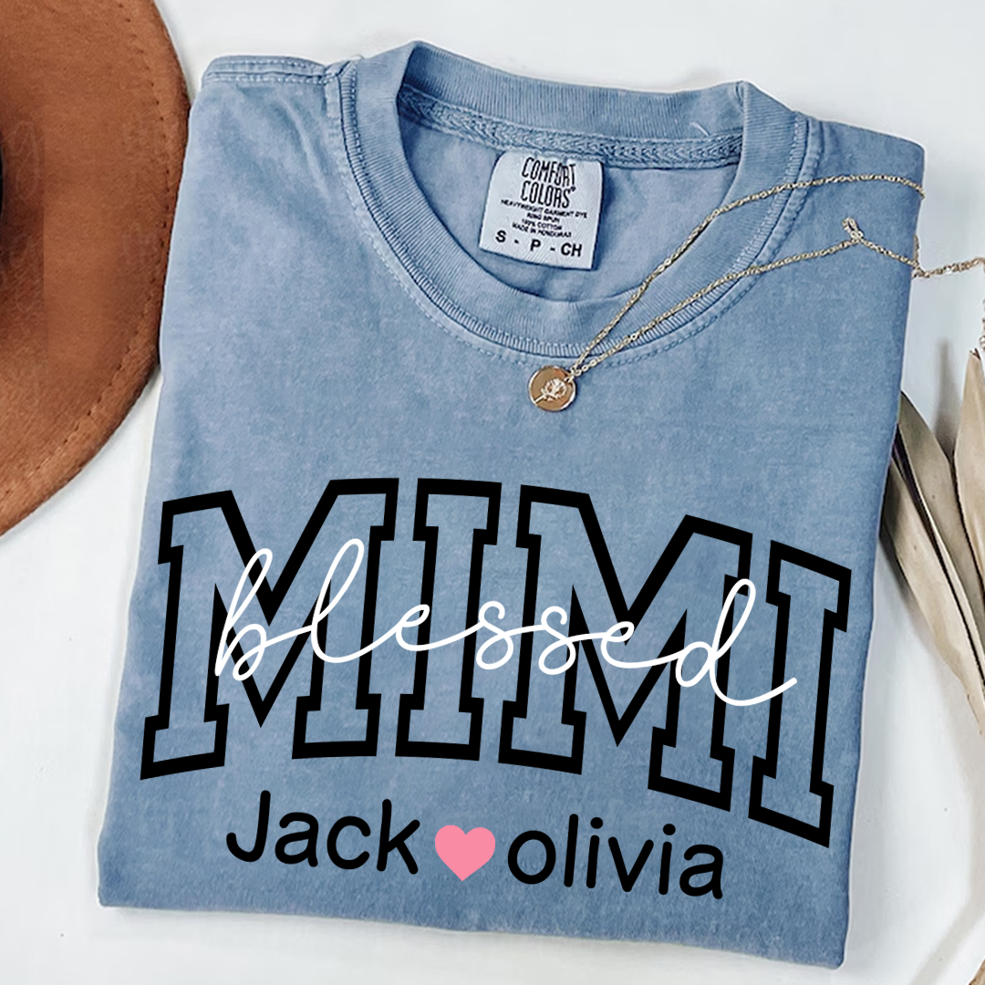 Comfort Colors® Blessed Mimi Shirt, Custom Grandma With Grandkids, Gift for Grandma