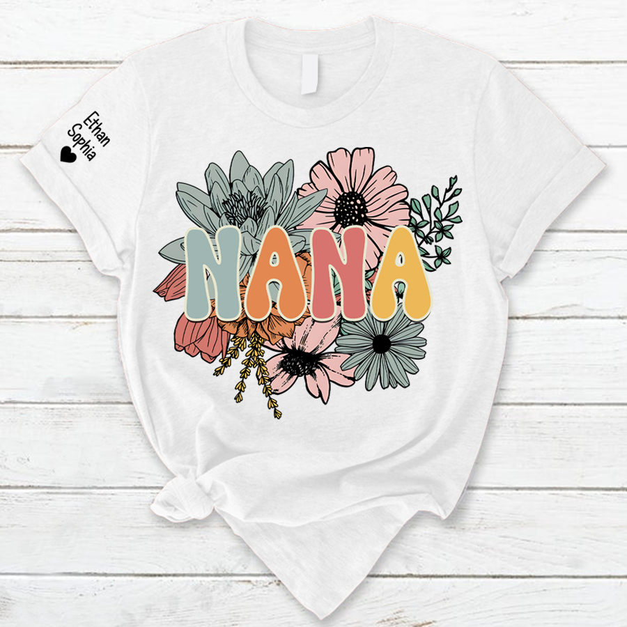 Custom Nickname Grandma Vintage Floral And Kids Name CG272