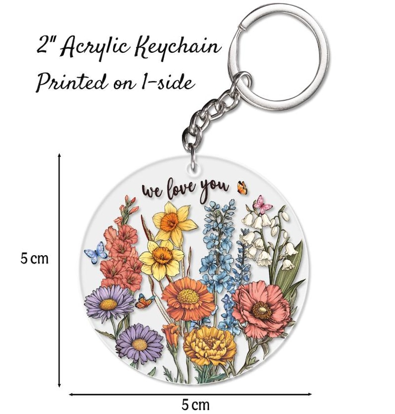 Custom Family Birth Flowers Glass Suncatcher