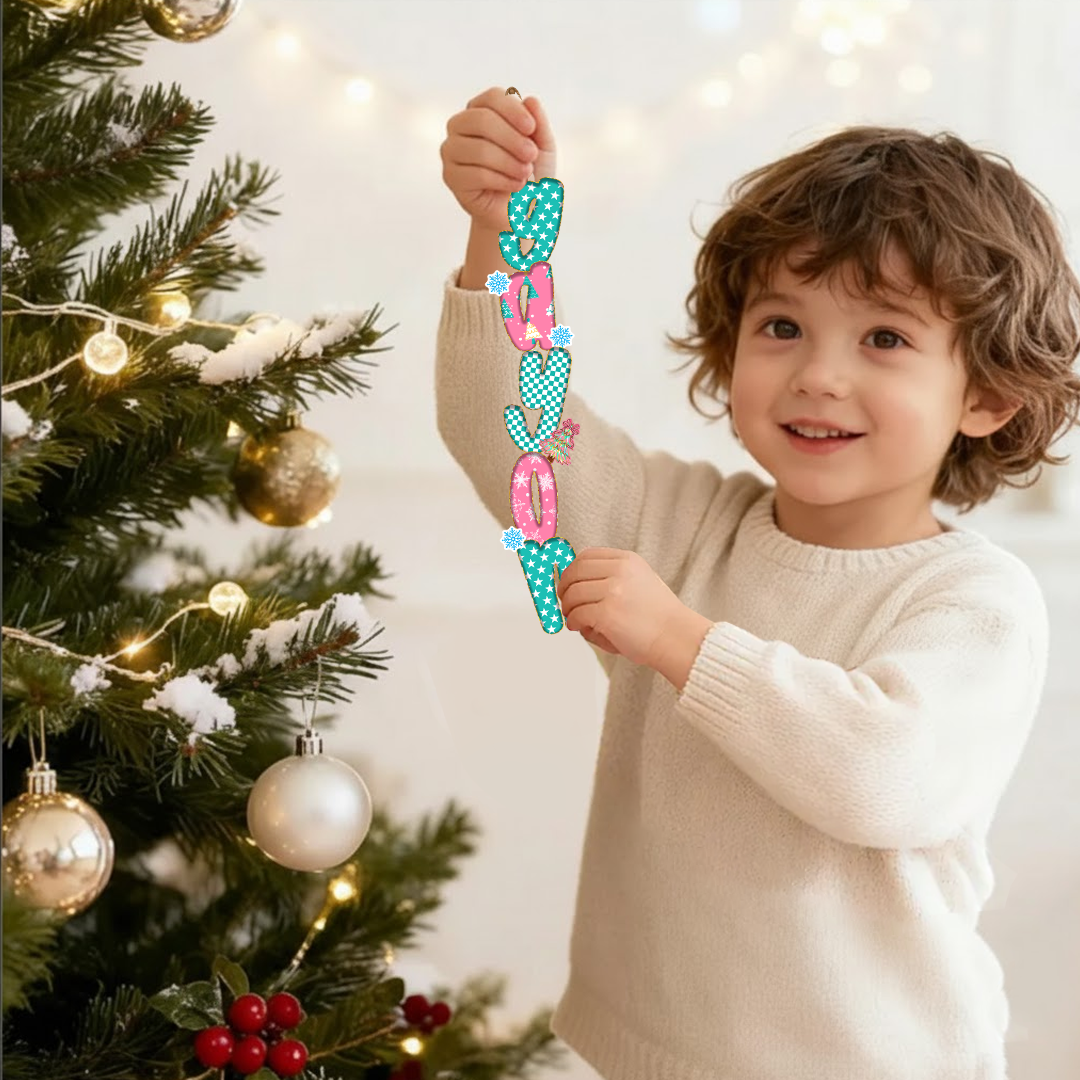 Custom Letter Ornament with Name, Christmas Tree Decor, Christmas Ornaments for Family