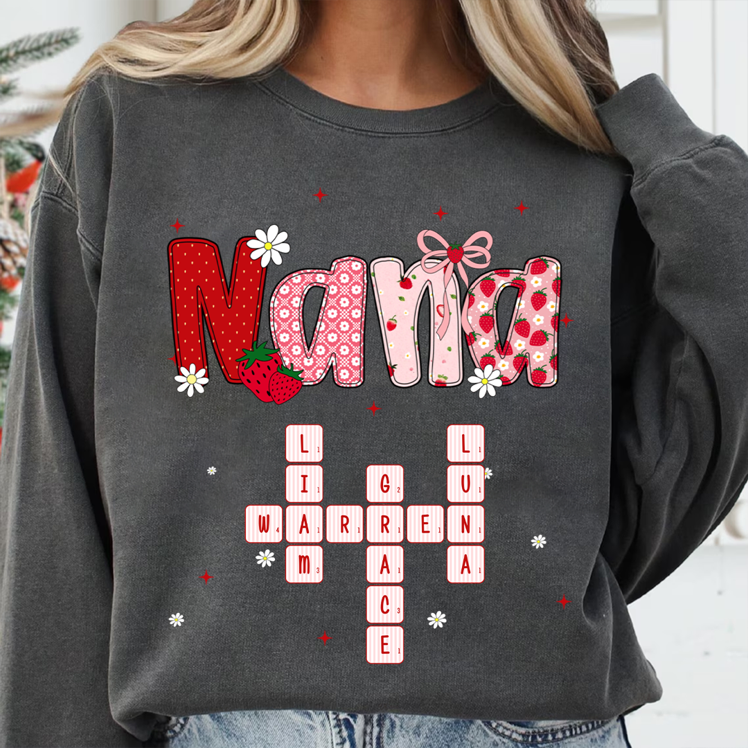 Custom Mimi Strawberry Crossword Grandkids Name