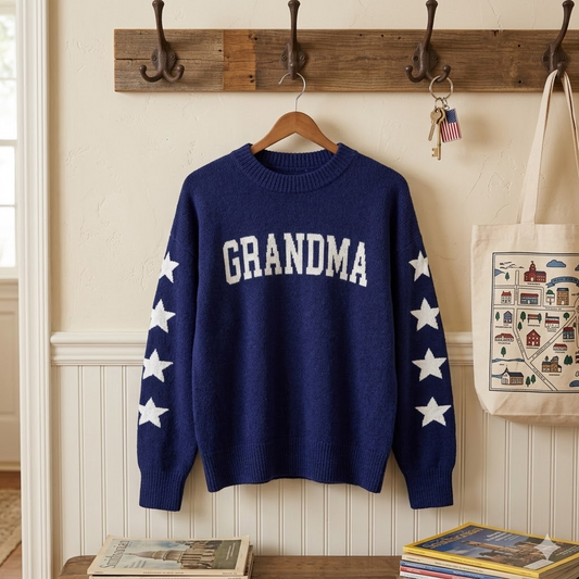 Custom Knit Sweater for Grandma, Soft Jacquard Knit Sweaters for Mom Mama Grandma Girlfriend, Mother’s Day