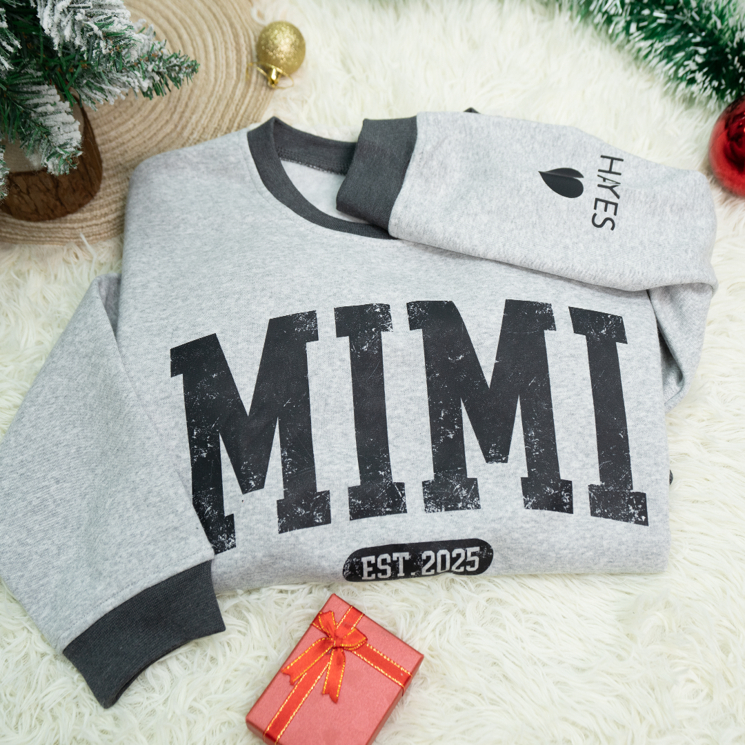 Personalized MIMI Sweatshirt EST 2025 – Custom Grandma Crewneck Gift for Birthday or Christmas