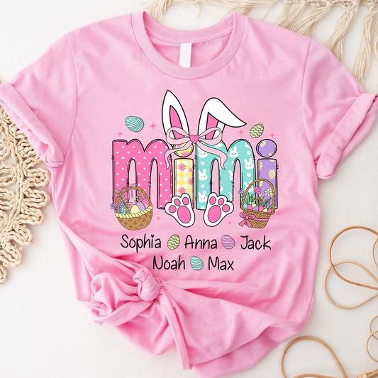 Easter Mimi Bunny Gift For Family, Custom Grandma And Grandkids