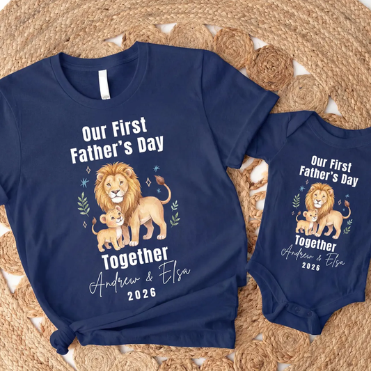 First Fathers Day Shirt Matching Dad Baby Outfit Dada 2026 Lion Safari