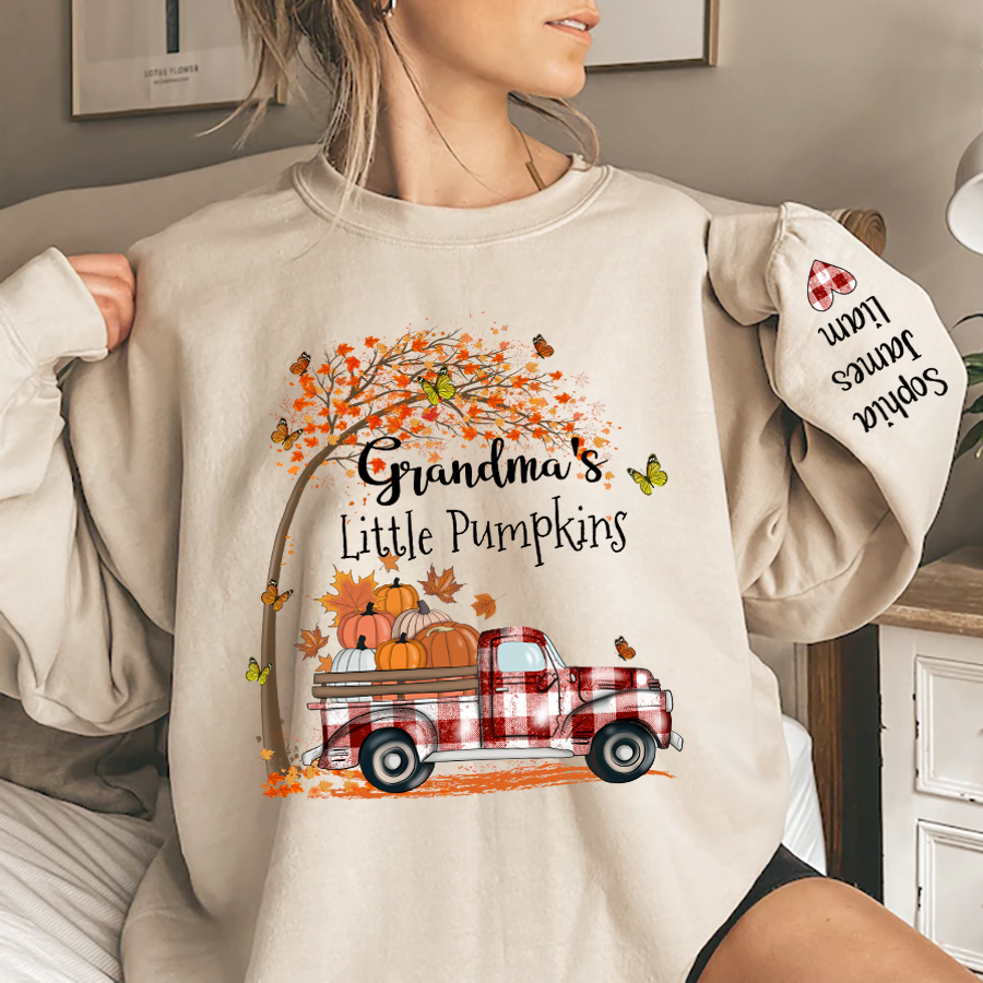 Grandma's Little Pumpkins Autumn And Kids Sweatshirt