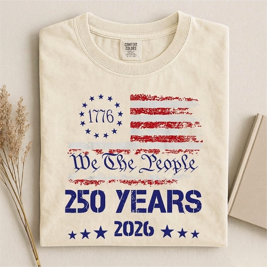 Comfort Colors Retro We The People America Shirt, Patriotic 250 Years USA Graphic Tee, Fourth of July 1776 2026 Celebration Outfit