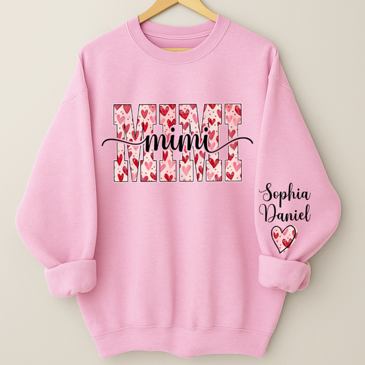 Heart Mimi Nana Grandma Valentine Family Gift
