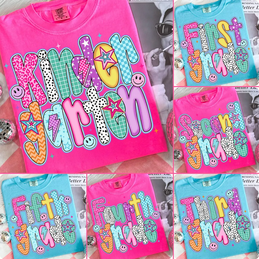 Preppy Back to School Pre-k 1st/2nd/3rd Grade First Day of School Shirt