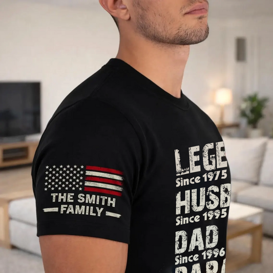 Legend Husband Dad Grandpa Personalize Family Custom Name T-Shirt