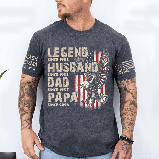 Legend Husband Dad Papa Family Personalized Gift Fathers Day T-shirt