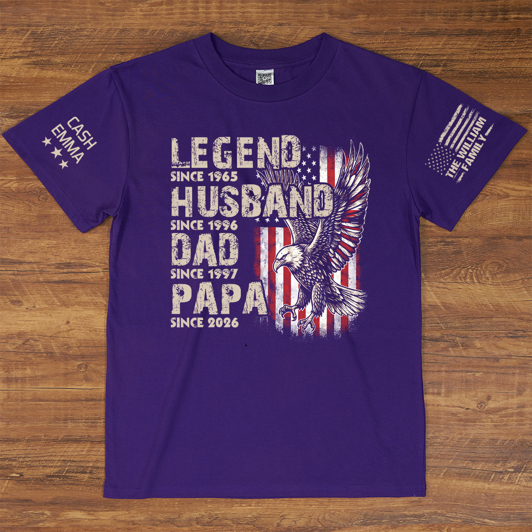 Legend Husband Dad Papa Family Personalized Gift Fathers Day T-shirt
