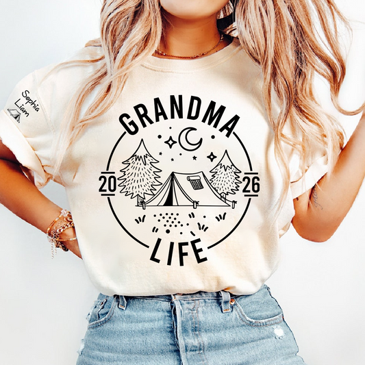 Grandma Life Shirt, Camping Graphic Design, Personalized Year 2026, Outdoor Adventure Gift for Grandma