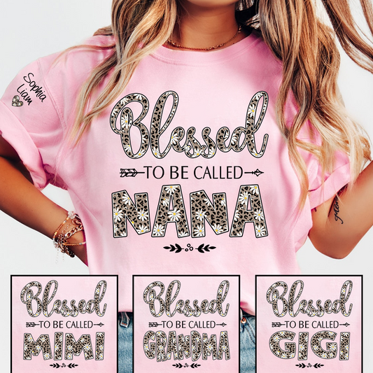 Blessed to Be Called Nana Shirt, Leopard Floral Nana T-Shirt, Cute Grandma Gift for Women
