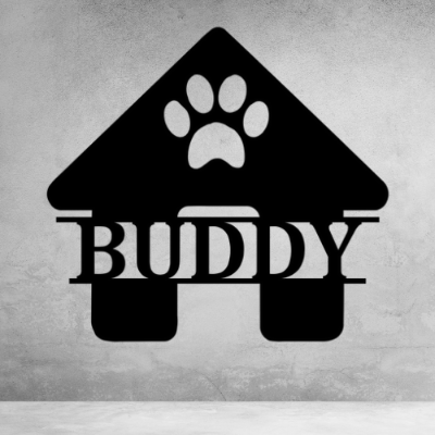 Godmerch- Cut Metal Sign- Personalized Doghouse Cut Metal Sign For Pet, Gift For Dog Lover, Home Decor