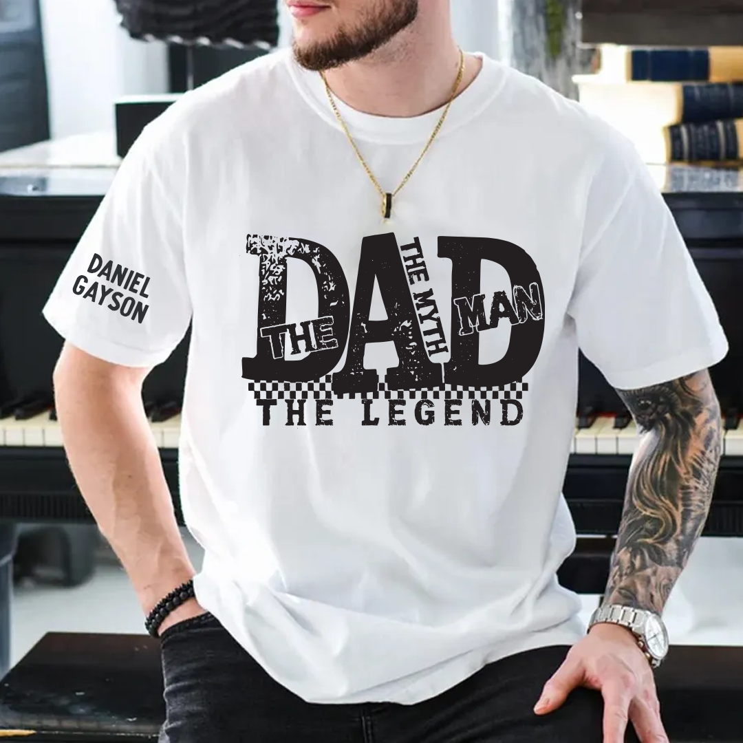 Papa The Man The Myth The Legend, Custom Papa And Grandkids Name, Family, Father's Day T-Shirt