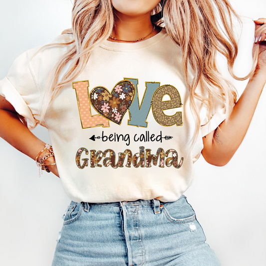 Personalized Grandma Fall Love Being Called Grandma and Custom Grandkids Name Shirt
