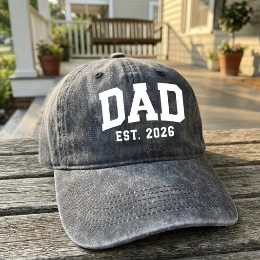 Personalized Dad Mom Hat, Custom Est Year Baseball Cap Vintage Baseball Cap for New Parents Gifts, Fathers Day Gift