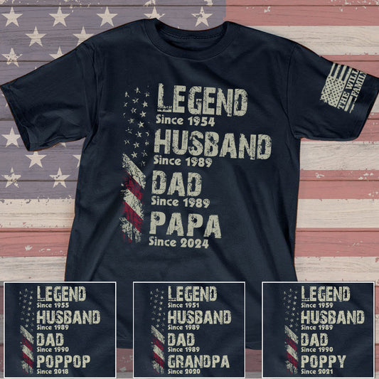Personalized Legend Husband Dad Papa Shirt – Custom Years Gift for Dad & Grandpa – Unique Christmas Gift for Him