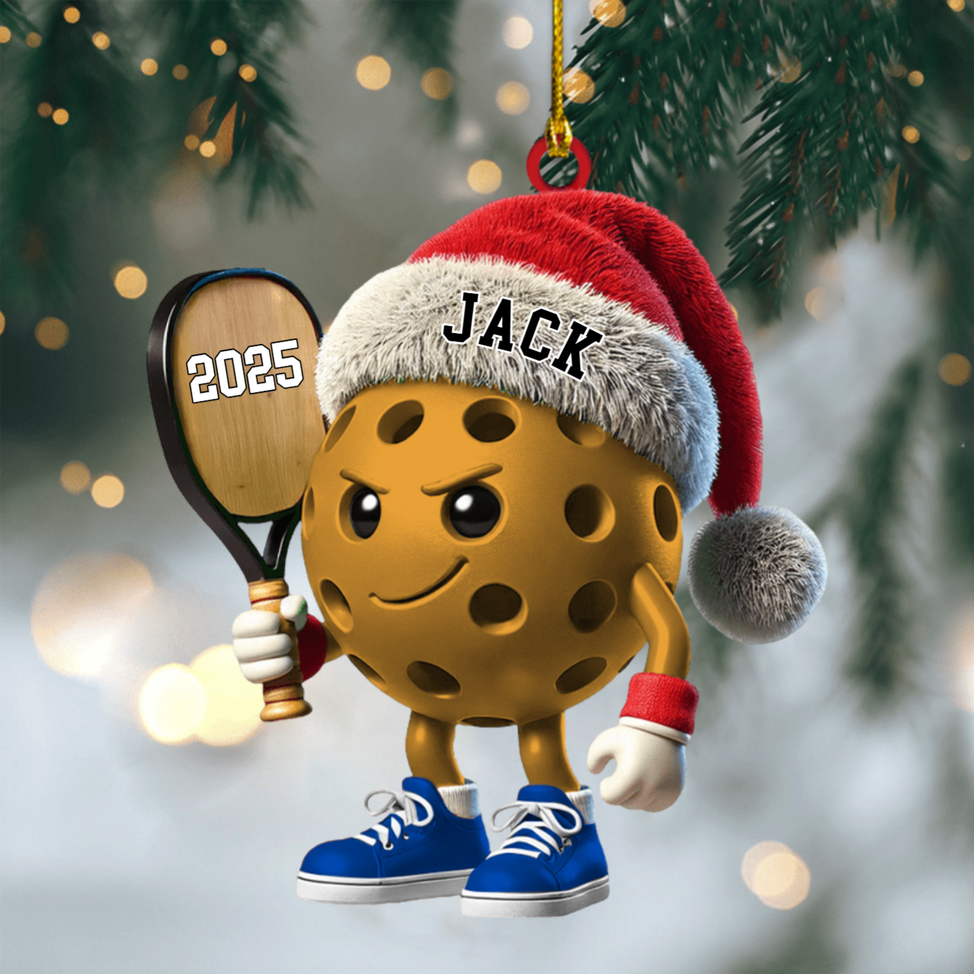 Personalized Pickleball Name Ornament 2025, Custom Acrylic Christmas Decoration, Unique Gift For Pickleball Players And Fans Ornament