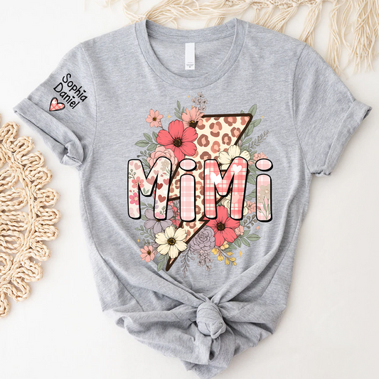 Preppy Pink Mimi, Mama Floral Leopard Mothers Day T-shirt