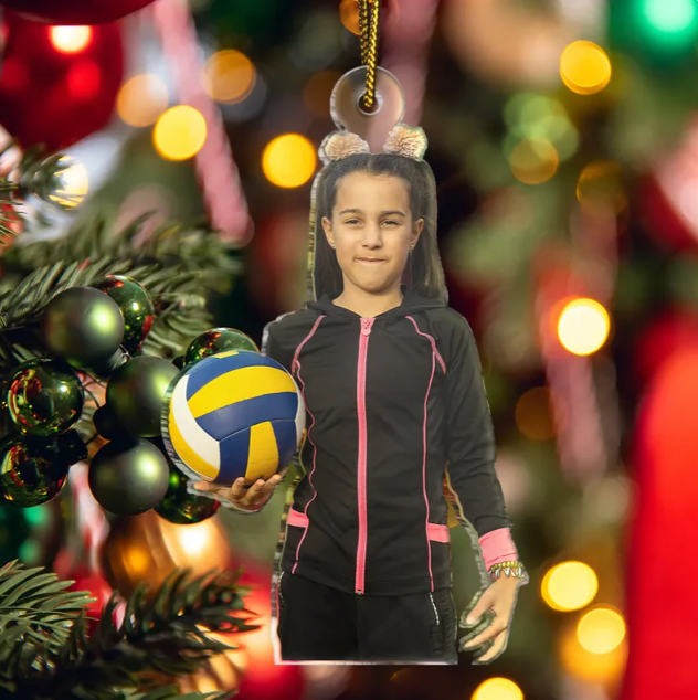 Personalized Volleyball Player Ornament 2025, Custom Photo Acrylic Decoration, Unique Christmas Gift For Volleyball Teams And Sports Lovers