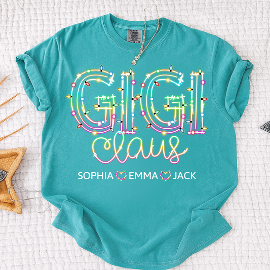 Comfort Colors® Gigi claus light And Grandkids Merry Christmas T-Shirt