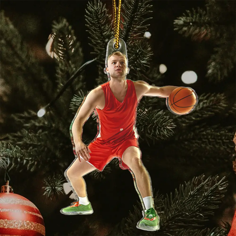 Personalized Basketball Player Ornament 2025, Custom Photo Acrylic Decoration, Unique Christmas Gift For Basketball Lovers And Sports Fans