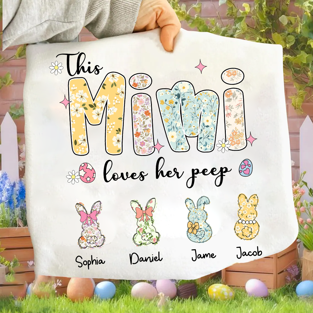 This Mimi Loves Her Peeps Personalized Mimi and Grandkids Easter Day