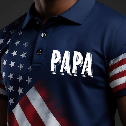 USA 250th Anniversary Polo Shirt, My Favorite People Call me Papa Custom Name