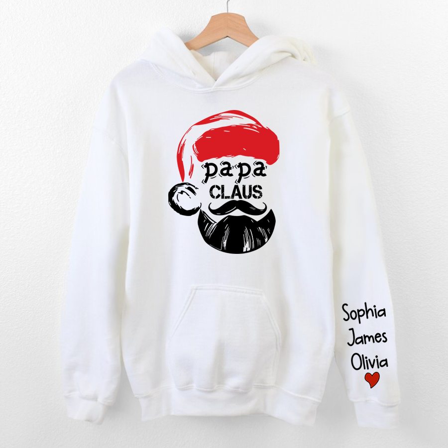 Custom Christmas Papa Claus, 2023 Christmas Dad Claus Christmas Hoodie