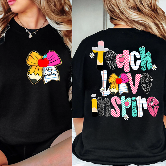 Personalized Pencil Teacher Back To School Teach Love Inspire