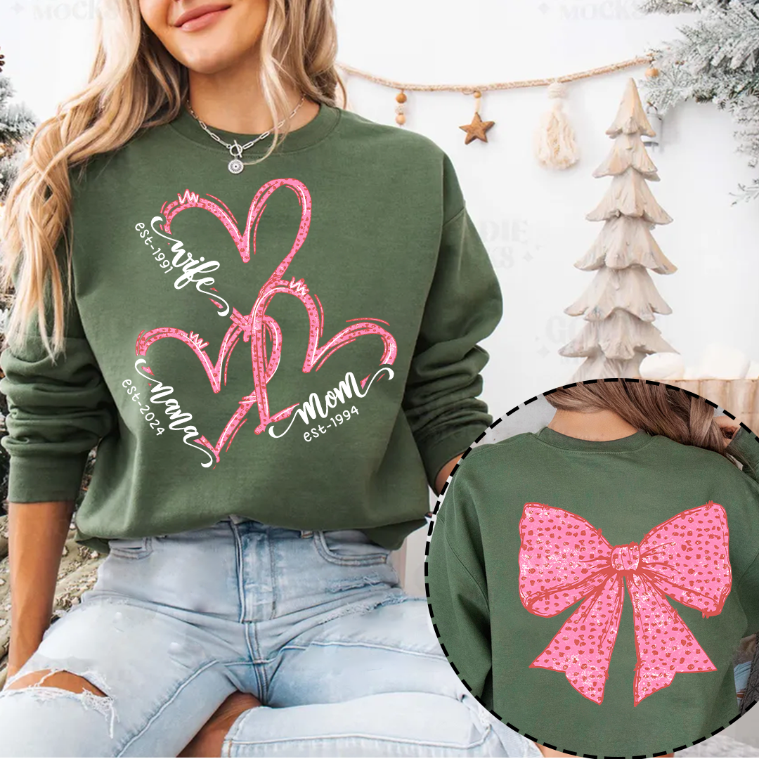 Wife Mom Nana And Grandkids Valentine Custom Sweatshirt