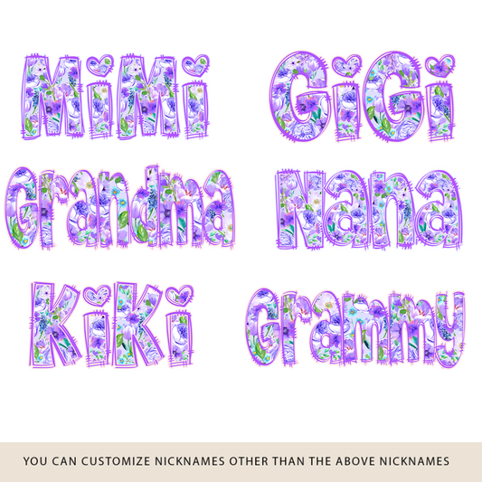 Gigi Purple Flower Gigi And Grandkids Personalized T-Shirt