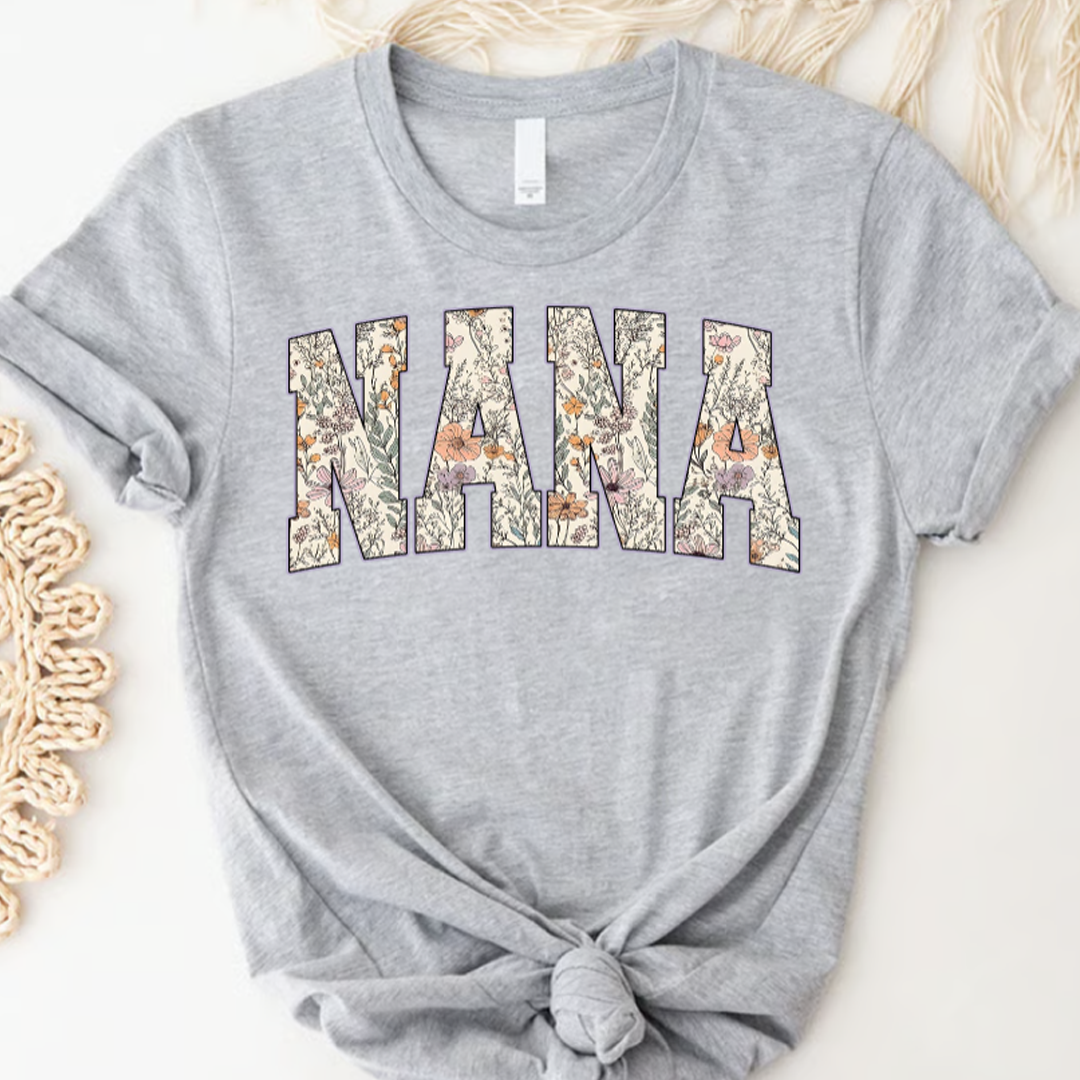 Nana Floral Wild Flower, Custom Nana Mimi Grandma and Grandkids Name, Blessed Grandma Gift