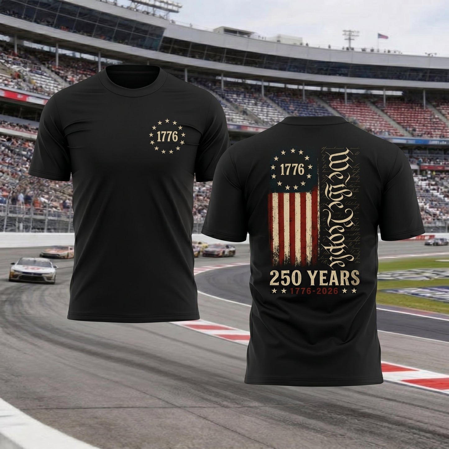 We The People 250 Years Shirt, Patriotic USA Flag Graphic Tee, America 1776 2026 Independence Day Apparel