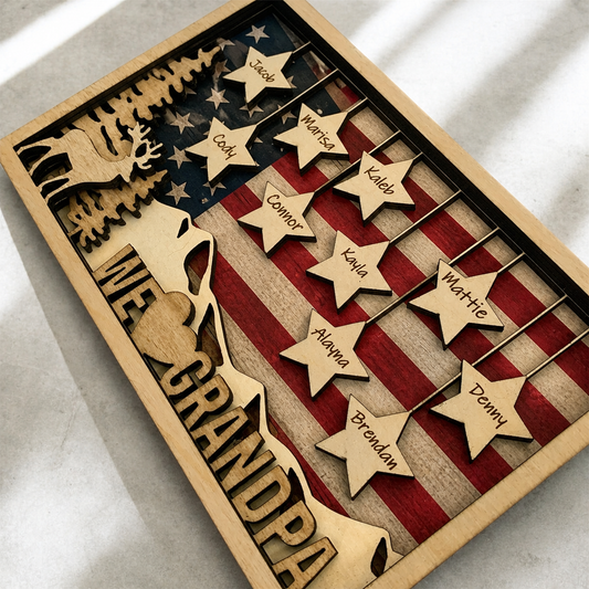 Personalized Gift for Grandpa Wood Sign, Unique Father's Day Gift, Gift for Papa, Family Tree, For Hunter