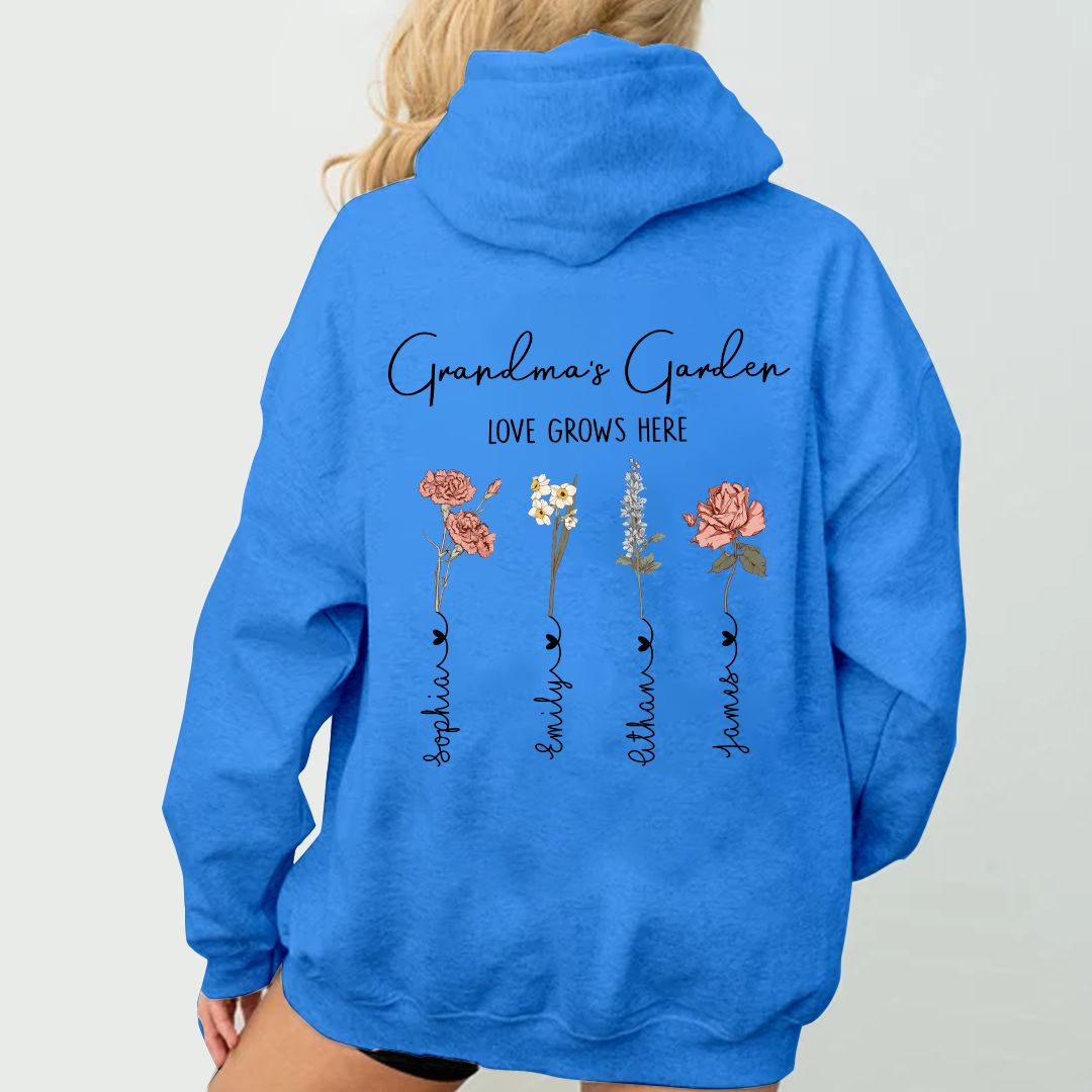 Grandma's Garden Love Grows Here With Grandkids Hoodie