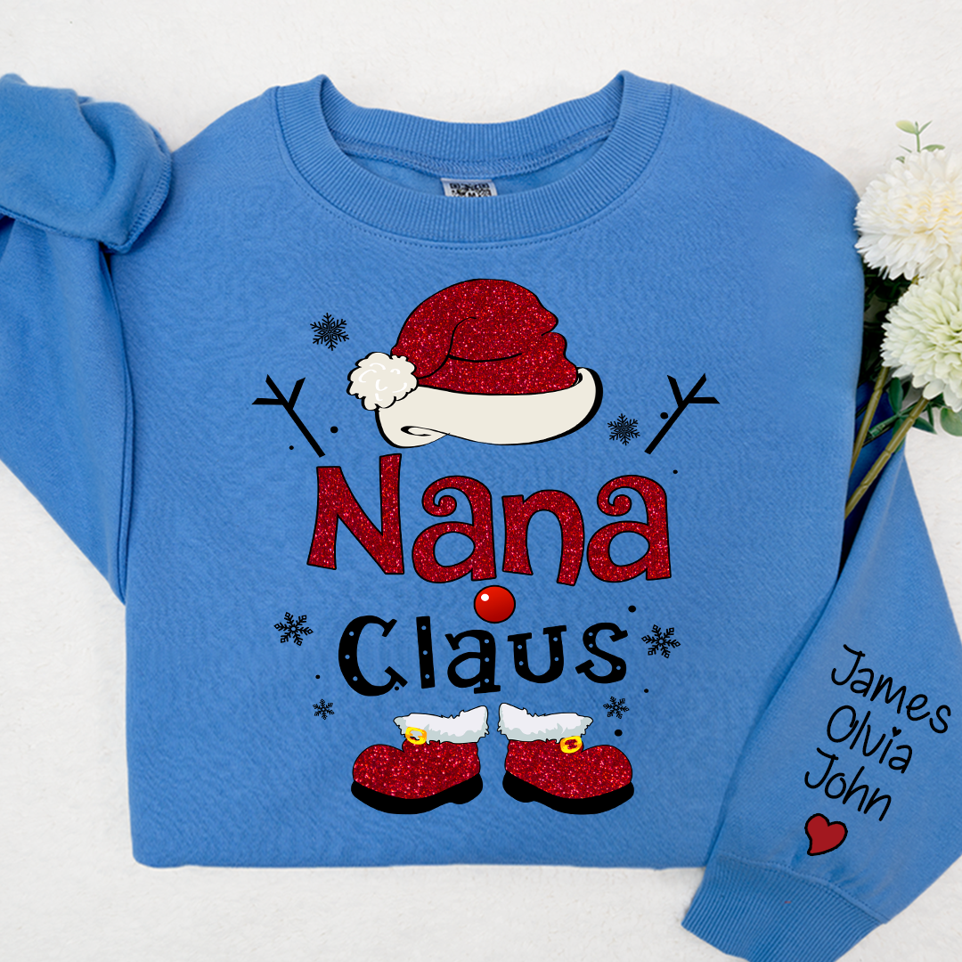Nana claus Glitter Christmas Gifts Sweatshirt
