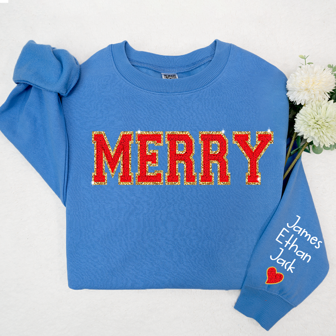 Merry Christmas Sweatshirt with Grandkids Winter Sweatshirt