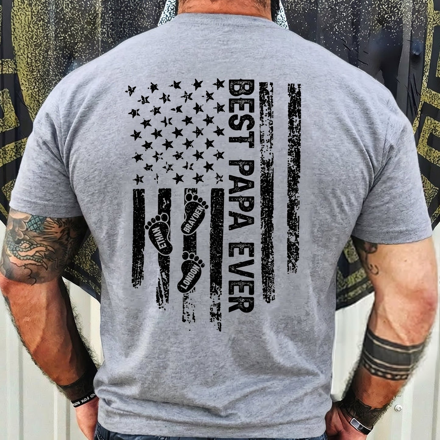 Best Dad Ever Flag Shirt | Personalized Father's Day Gift for Him