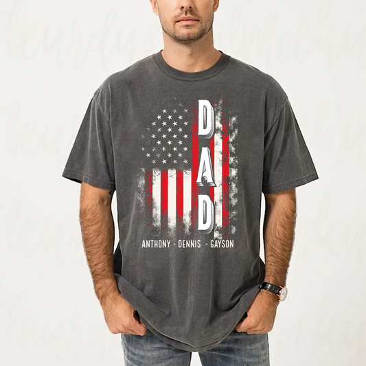 American Papa Dad and Grandkids Father's Day Gift Comfort Colors® T-shirt