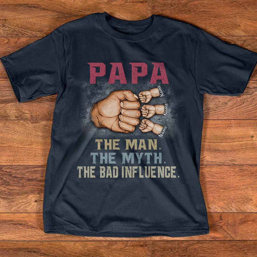 Personalized Grandpa and grandkids hand vintager
