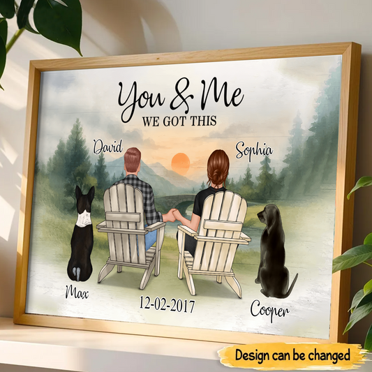 Custom You And Me And The Dogs Love Quote, Poster Couple Pets Personalized Gift