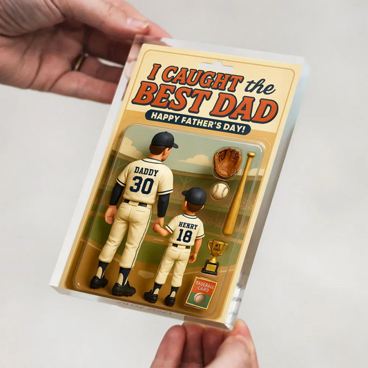 I Caught the Best Dad Baseball Custom Figure, Father's Day Gift for Dads
